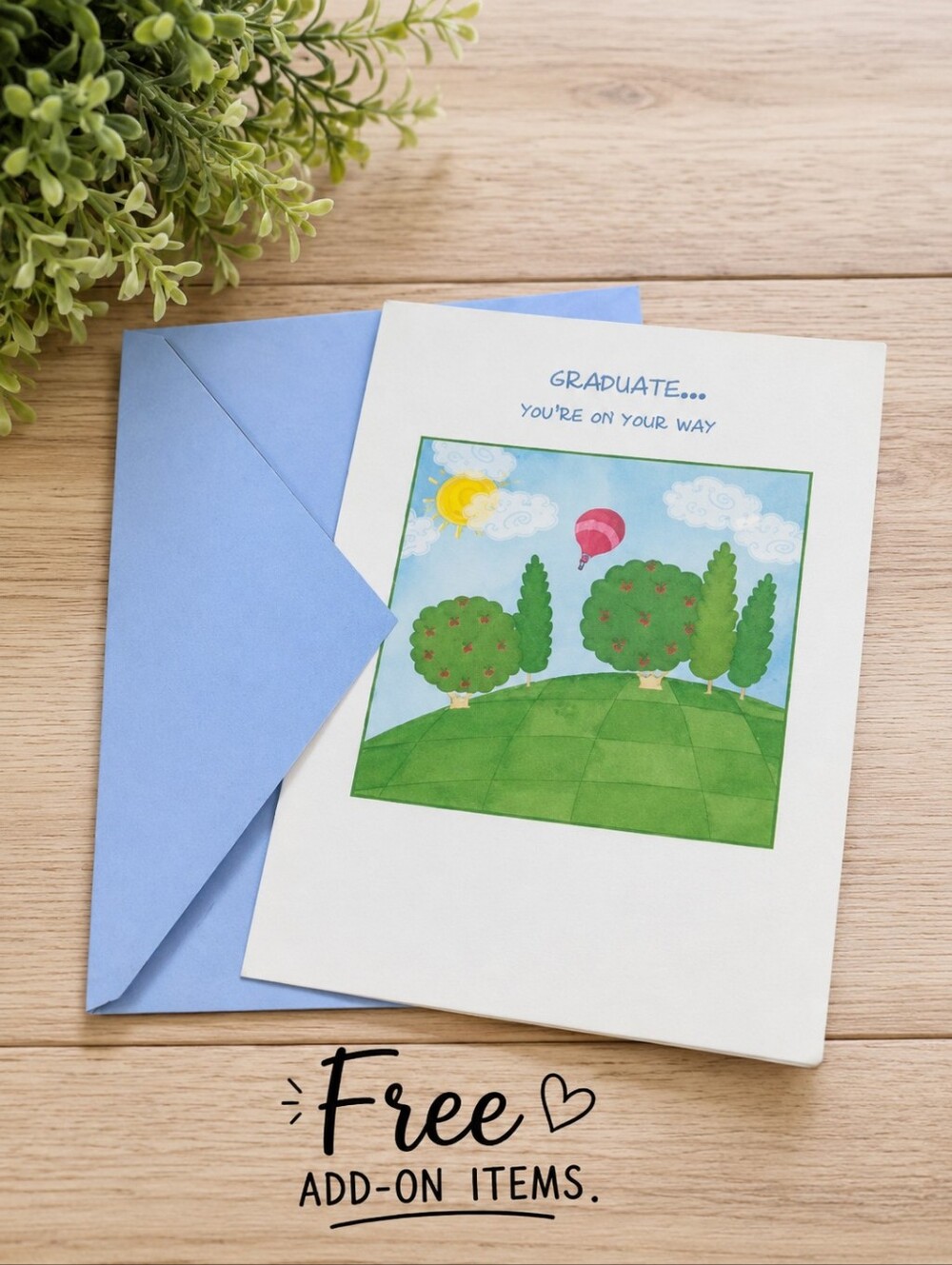 Free With Purchase Graduation Card with Blue Envelope